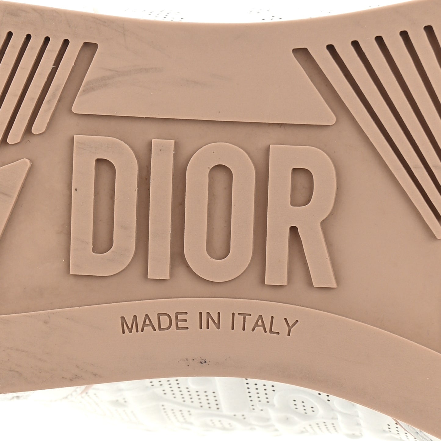 CHRISTIAN DIOR Calfskin Oblique Laser Perforated Dior One Low Sneakers 36.5 Off White Nude