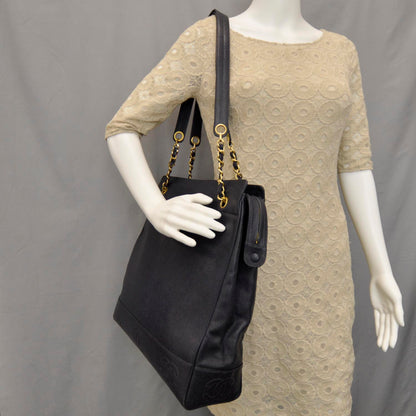 Chanel Caviar Shopper Tote Navy Blue 2 of 10