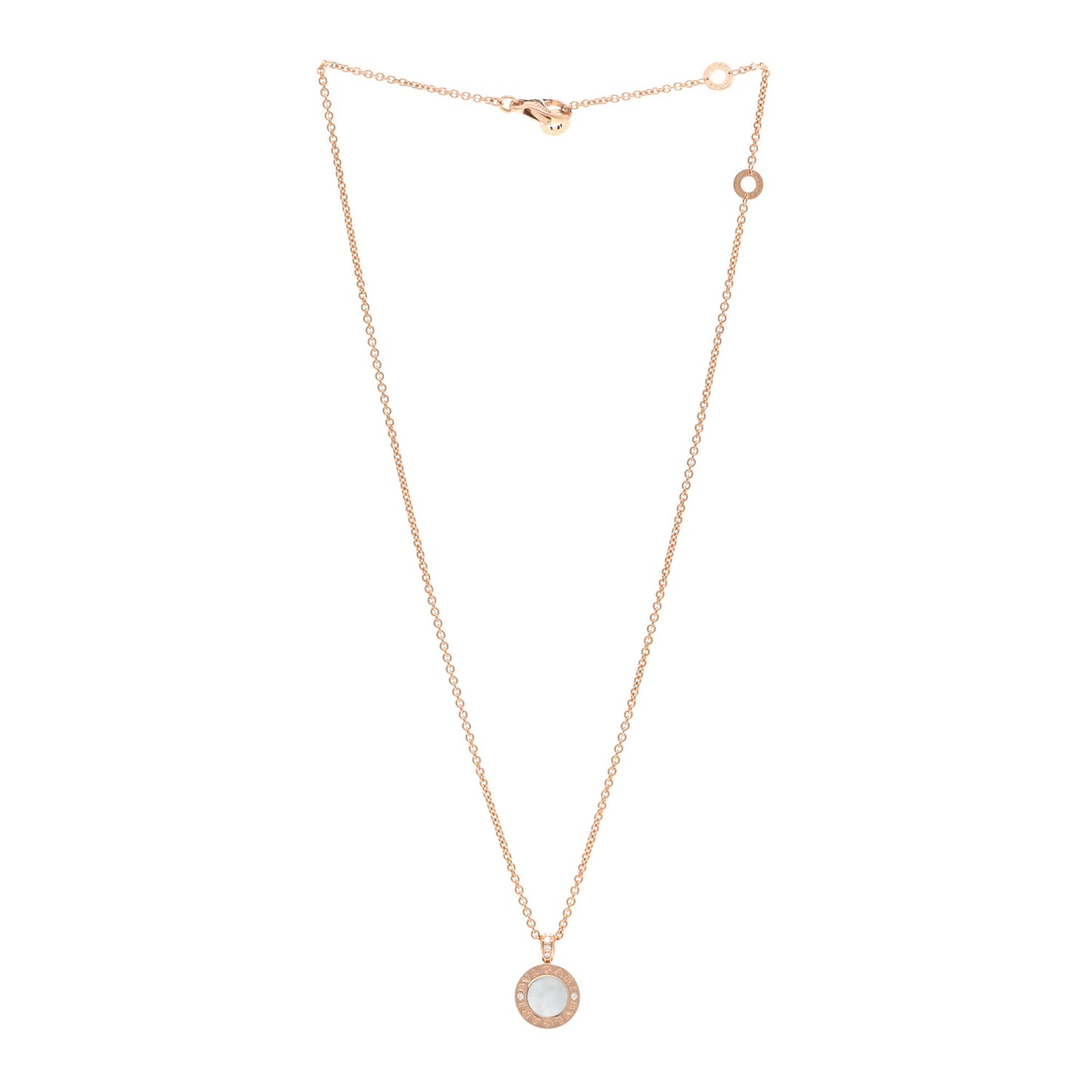 18K Rose Gold Diamond Black Onyx Mother of Pearl BVLGARI BVLGARI Pendant Necklace