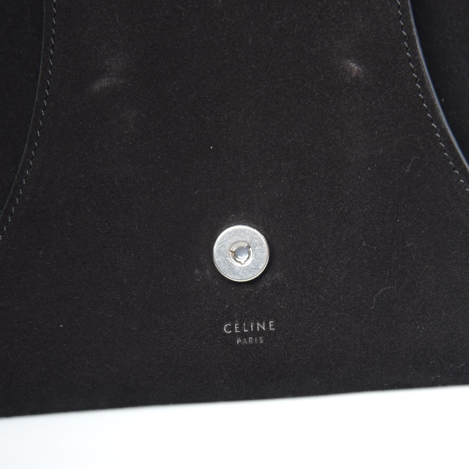 Celine Suede Calfskin Clutch on Chain Black 6 of 11