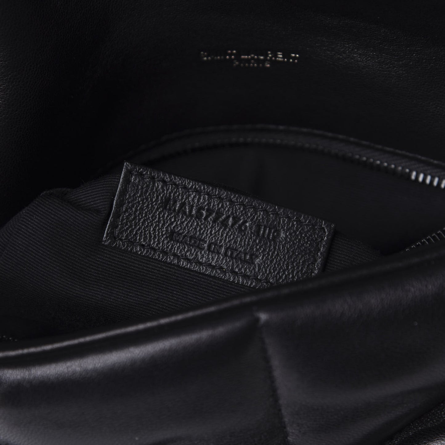 Lambskin Quilted Small Loulou Puffer Monogram Chain Satchel Black