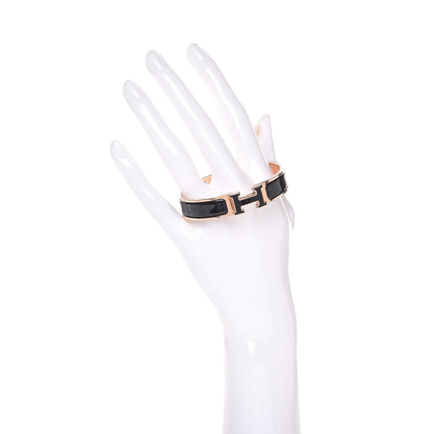 Hermes Enamel Narrow Clic Clac H Bracelet PM Black 2 of 7