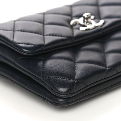 Chanel Lambskin Quilted Daily Zippy Crossbody Navy 9 of 17