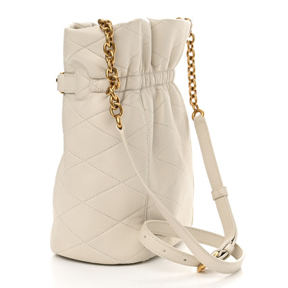 Saint Laurent Lambskin Quilted Le Maillon Bucket Bag Crema Soft 3 of 11