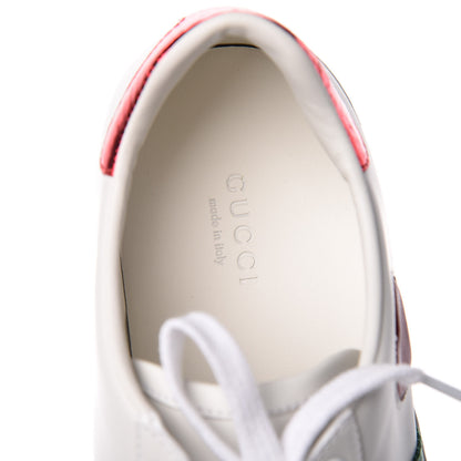 Gucci Calfskin Ayers Web Heart Embroidered Ace Sneakers 38.5 White 10 of 12