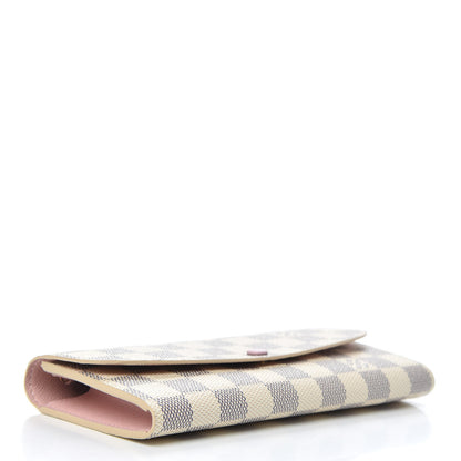 Louis Vuitton Damier Azur Emilie Wallet Rose Ballerine 4 of 9