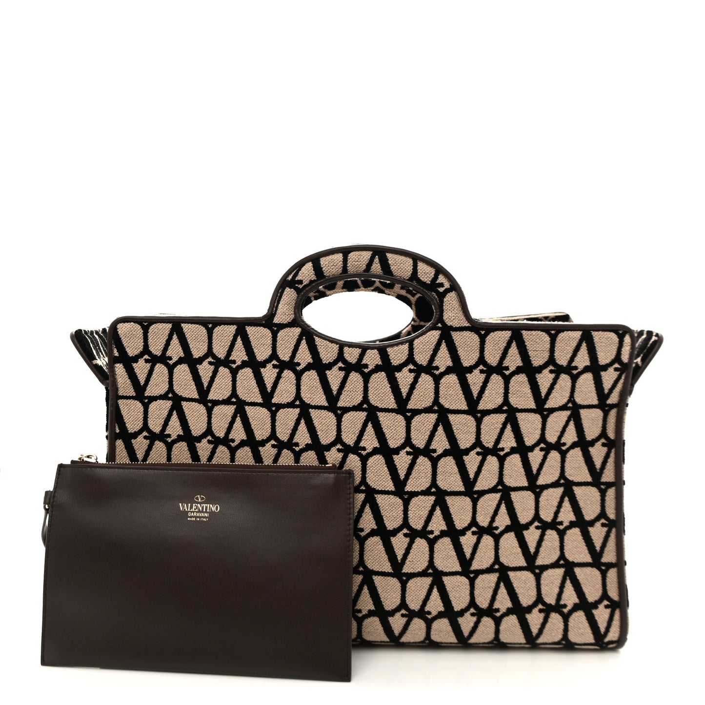 Toile Iconographe Goatskin Le Troisieme Shopping Bag Naturale Black Fondant