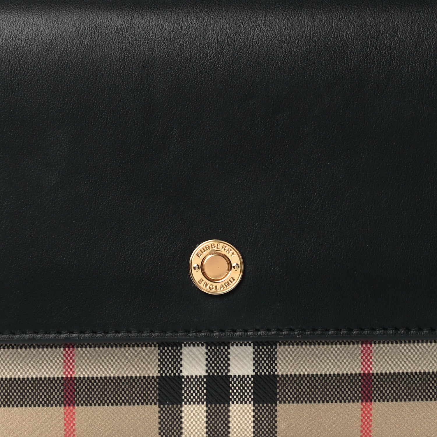 Burberry Calfskin Mini Vintage Check Note Bag Black 8 of 14