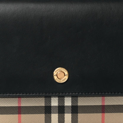 Burberry Calfskin Mini Vintage Check Note Bag Black 8 of 14