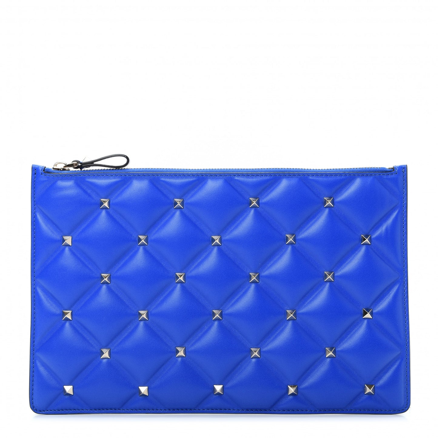Nappa Small Candystud Zip Pouch Acid Blue