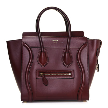 Celine Smooth Calfskin Micro Luggage Burgundy 1 of 14