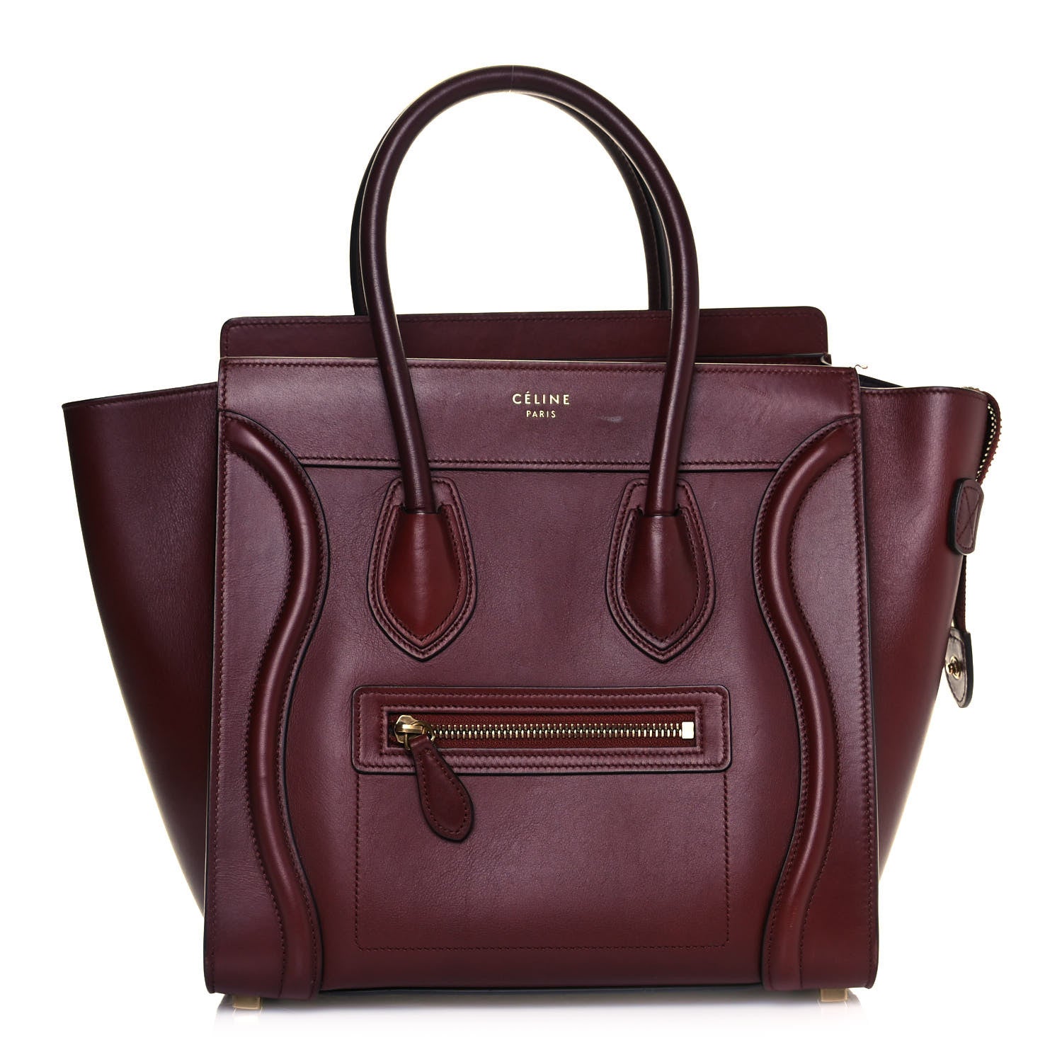 Celine Smooth Calfskin Micro Luggage Burgundy 1 of 15
