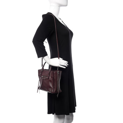 Balenciaga Calfskin Papier Mini A4 Zip Around Tote Rouge Aubergine 2 of 12