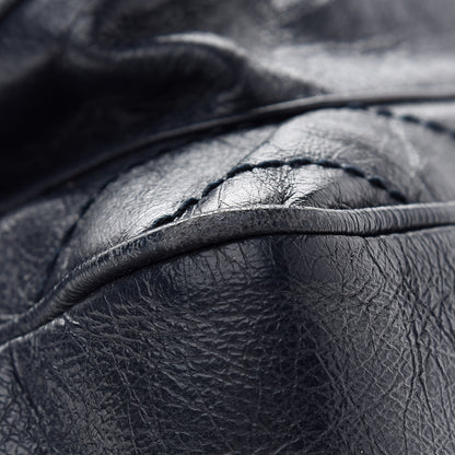 Saint Laurent Crinkled Calfskin Matelasse Monogram Large Niki Chain Satchel Deep Marine 13 of 14