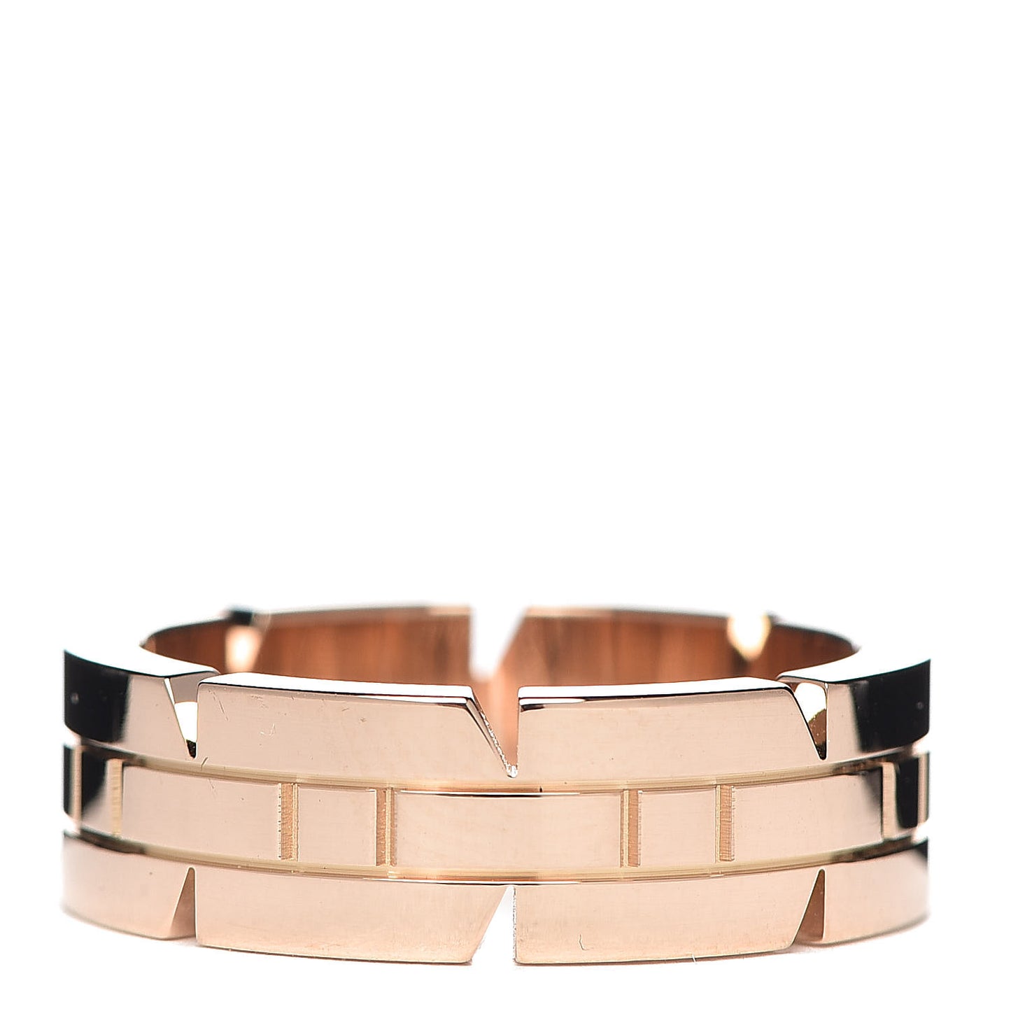 18K Pink Gold Tank Francaise Ring 51 5.75