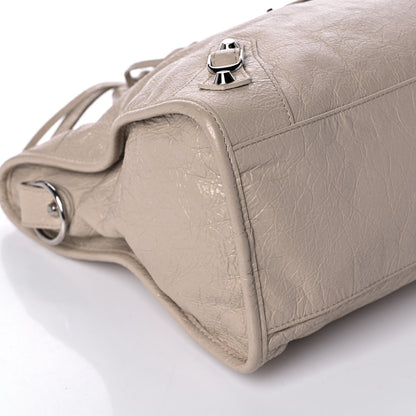 Balenciaga Agneau Classic Silver Hardware City Logo Strap Light Beige Black 7 of 8