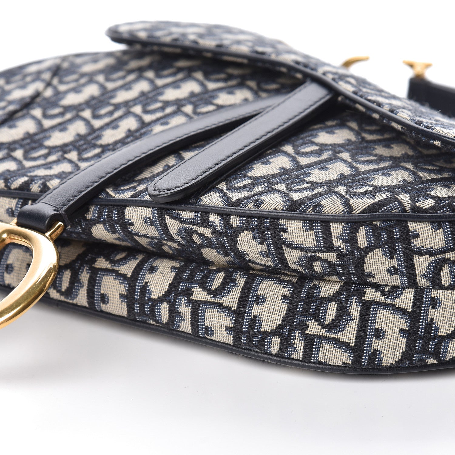 Christian Dior Oblique Saddle Bag Blue 8 of 9
