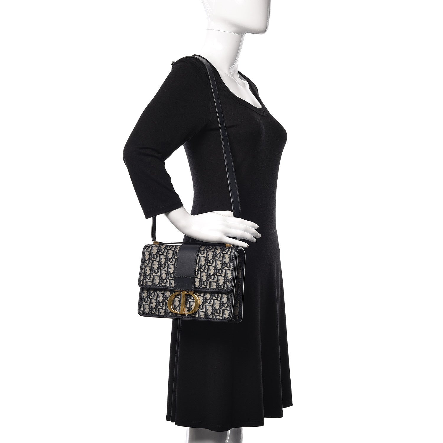 Christian Dior Oblique 30 Montaigne Flap Bag Blue 2 of 9