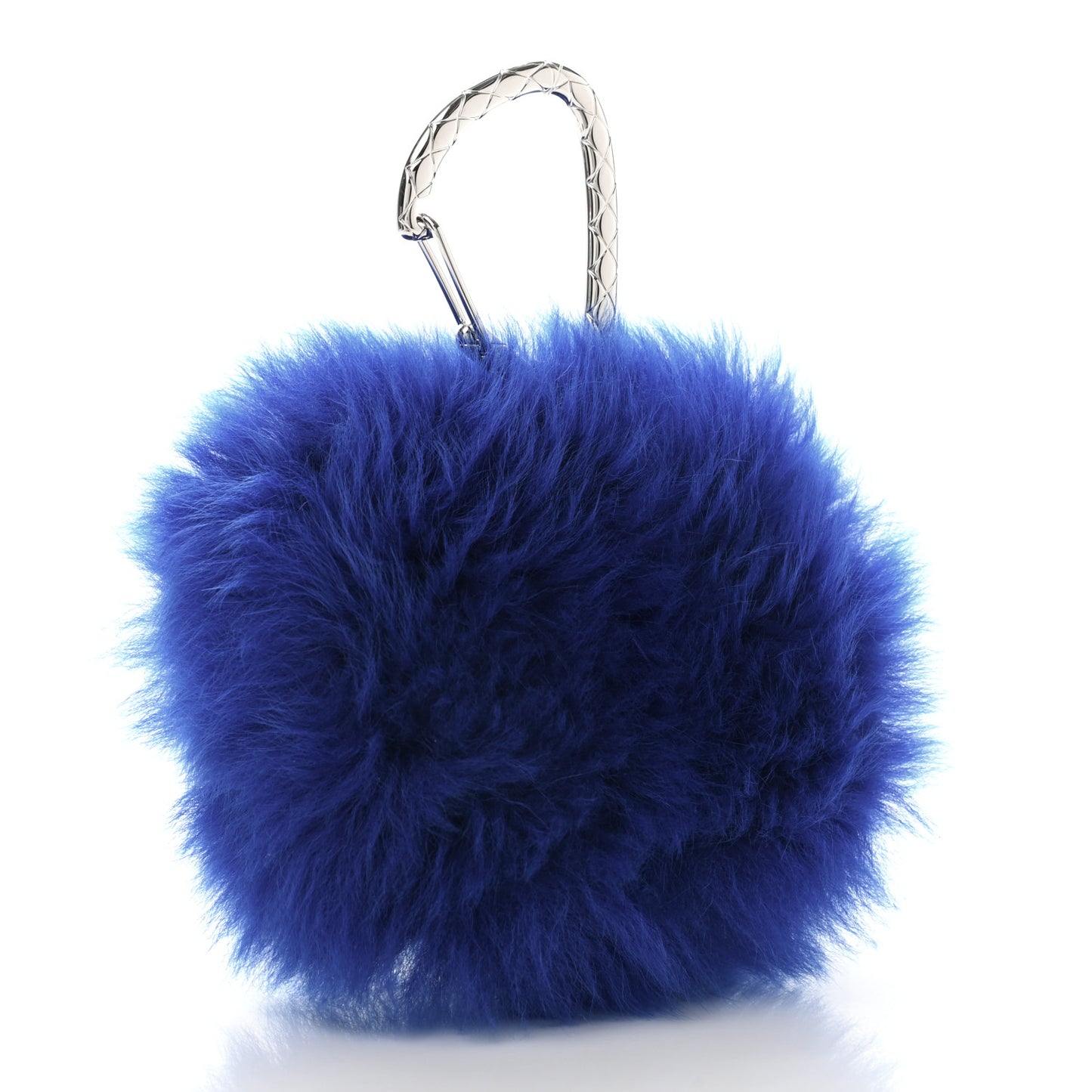 Shearling Lambskin CC Hook Card Holder Blue