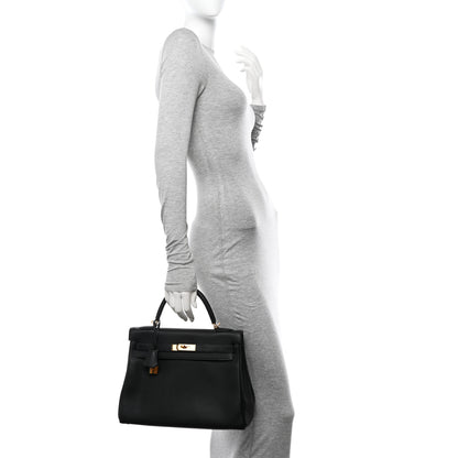 Hermes Togo Kelly Retourne 32 Black 2 of 10
