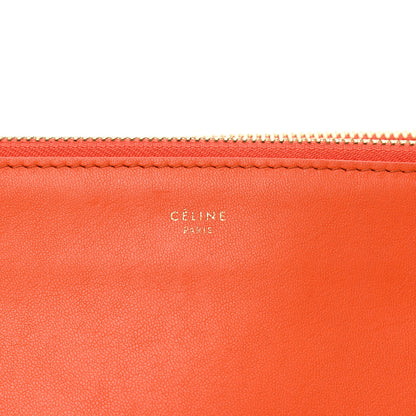 Celine Lambskin Large Trio Crossbody Bag Orange 8 of 9