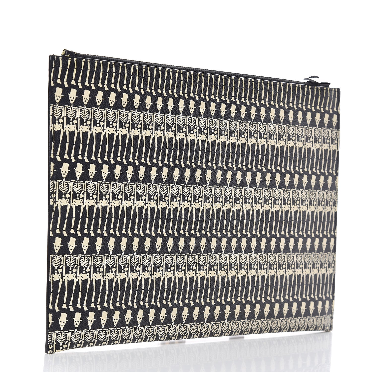 Saint Laurent Grain de Poudre Skeleton Print Zipped Tablet Holder Black 3 of 8