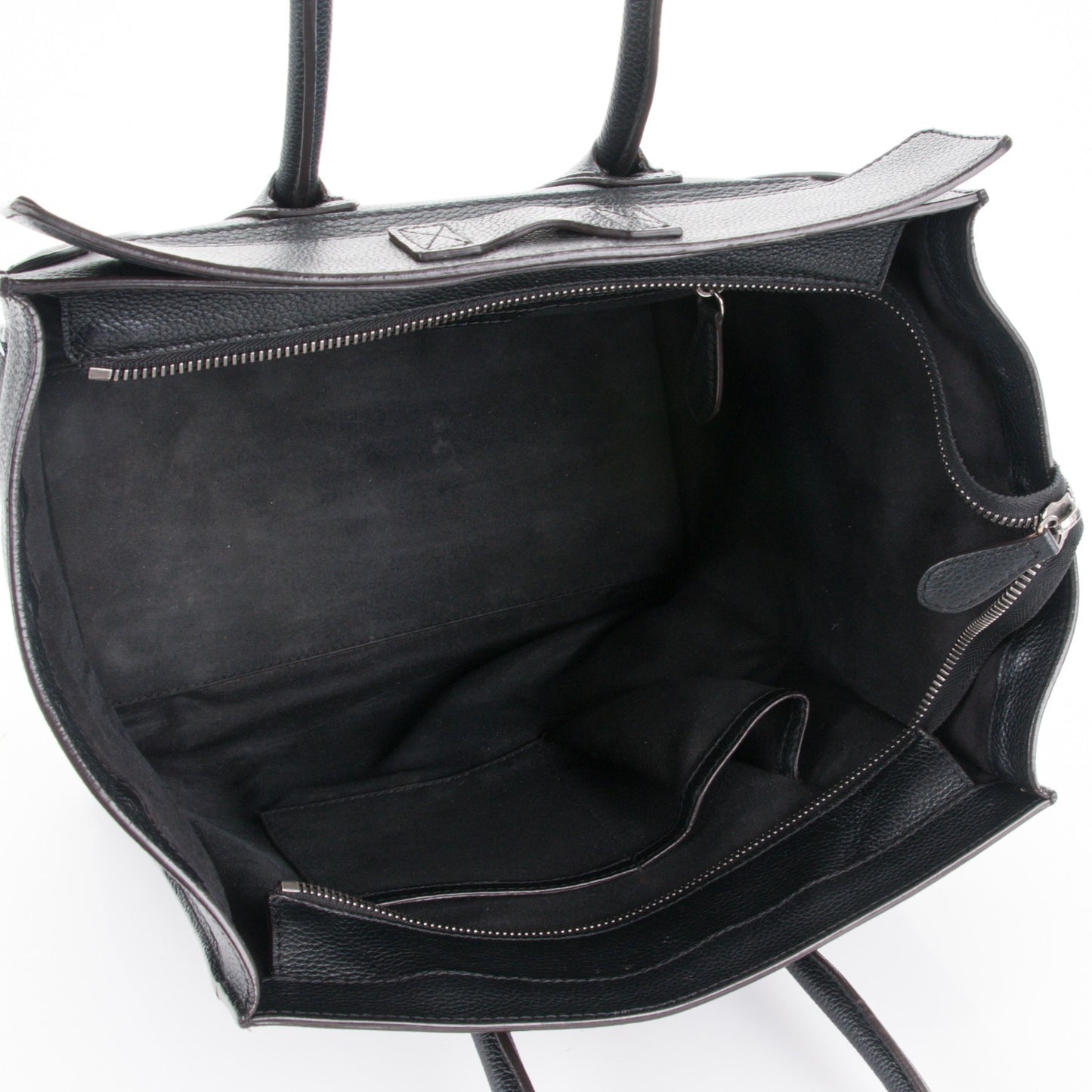 Drummed Calfskin Mini Luggage Black