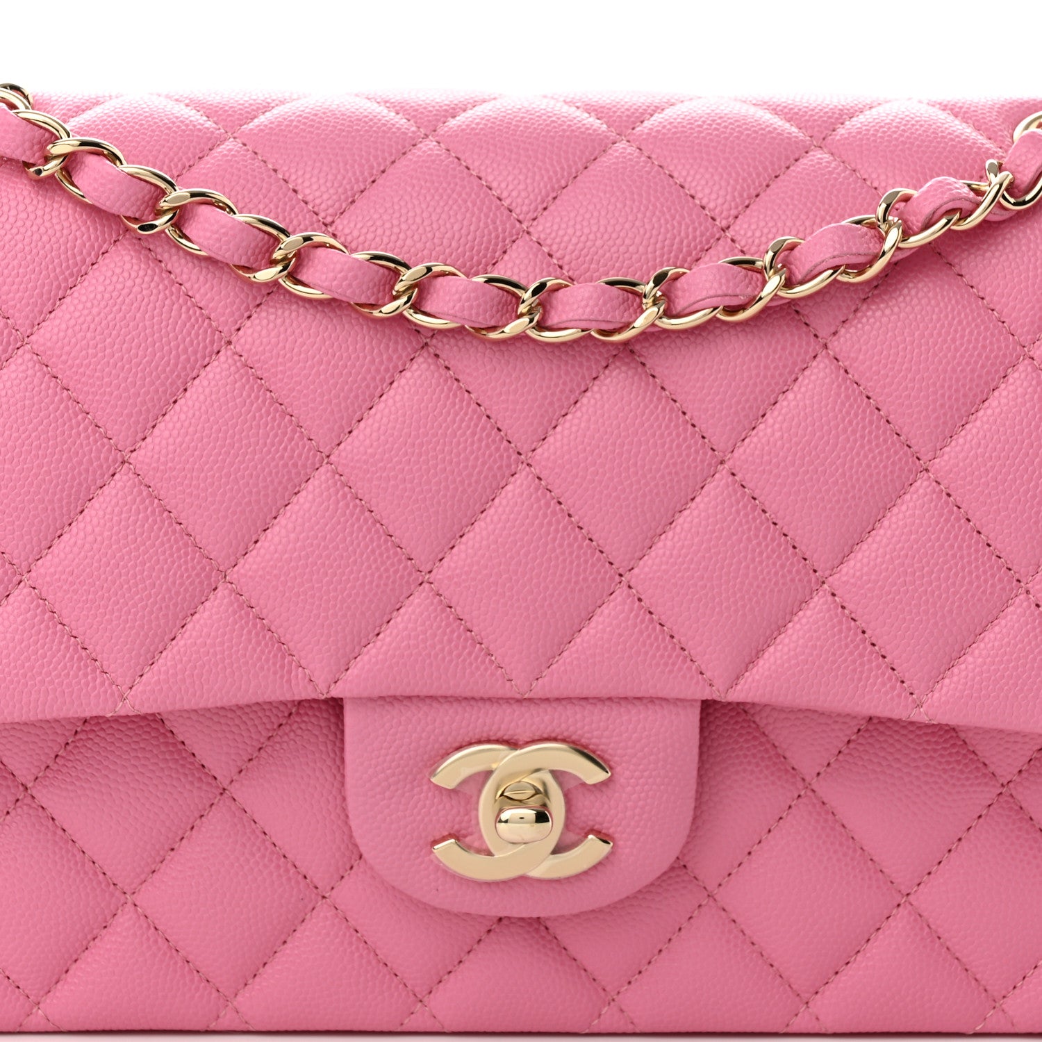 Chanel Caviar Quilted Medium Double Flap Pink 8 of 10