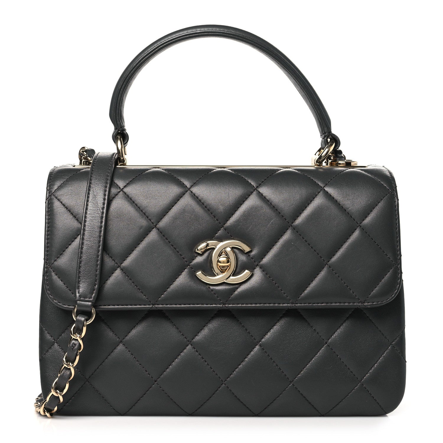 Chanel Lambskin Quilted Small Trendy CC Flap Dual Handle Bag Grey 1 of 11