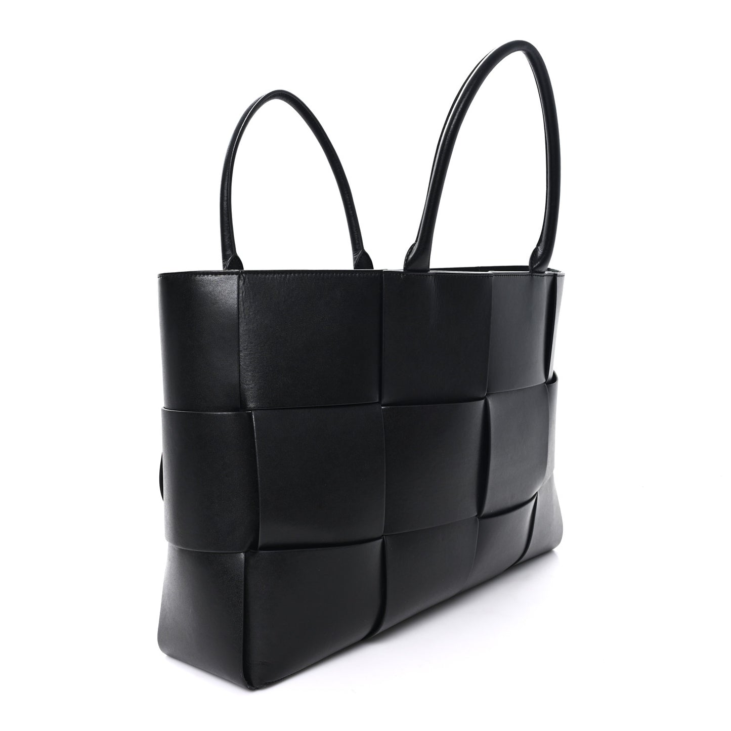 Nappa Maxi Intrecciato Large Arco Tote Black