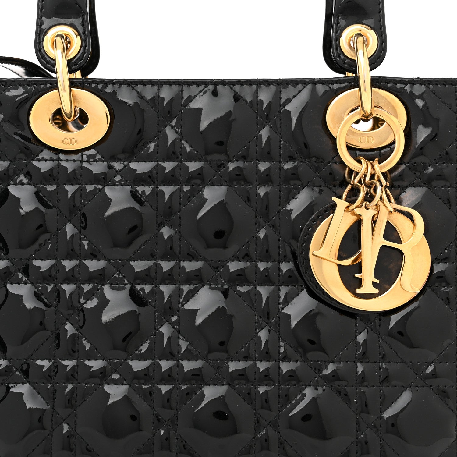 Christian Dior Patent Cannage Medium Lady Dior Black 8 of 12