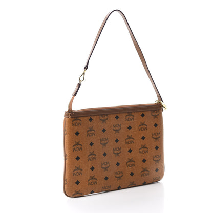 MCM Visetos Liz Shopper Tote Pouch Cognac 3 of 11