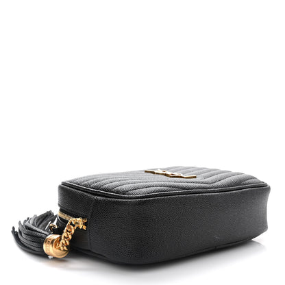 Saint Laurent Grain De Poudre Matelasse Monogram Mini Lou Camera Bag Black 4 of 11