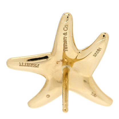 Tiffany 18K Yellow Gold Diamond Elsa Peretti Starfish Earrings 4 of 5