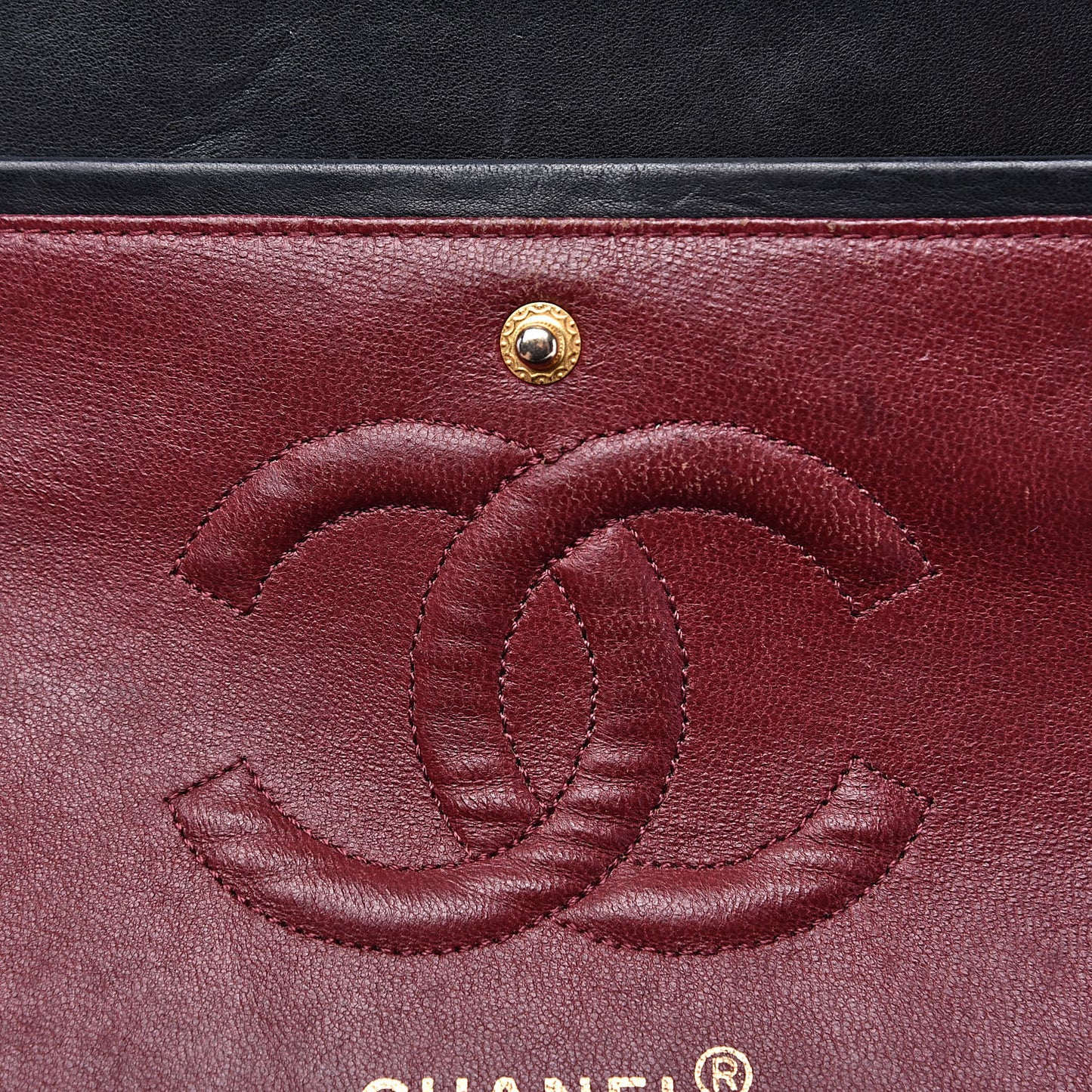 Lambskin Quilted Medium Double Flap Black