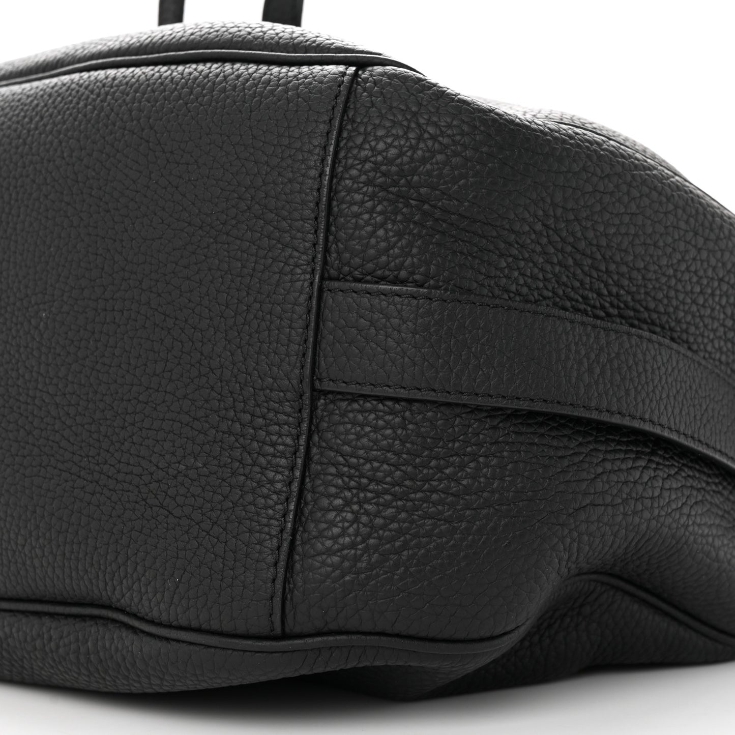 Grained Calfskin Saddle Soft Bag Black