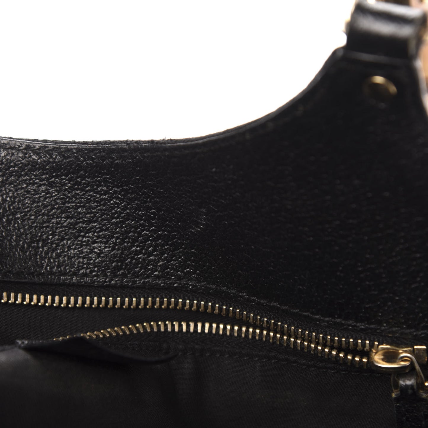 Monogram Bamboo Handle Shoulder Bag Black