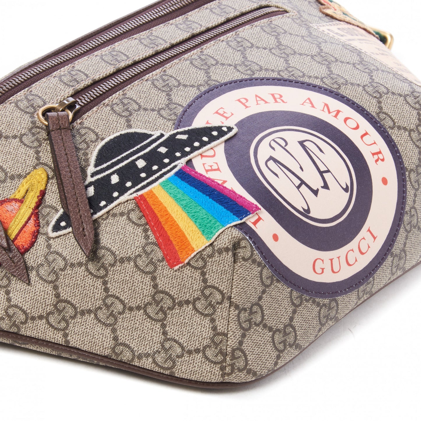 GG Supreme Monogram Courrier Belt Bag Beige New Acero