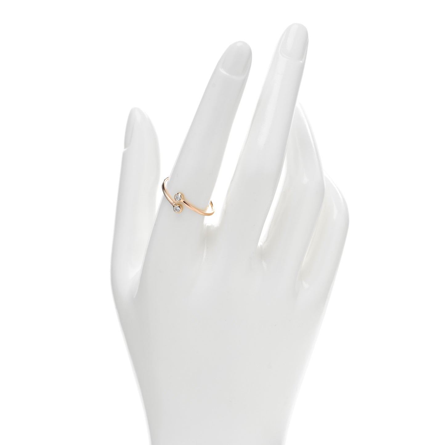 18K Rose Gold Diamond Elsa Peretti Hoop Ring 57 8