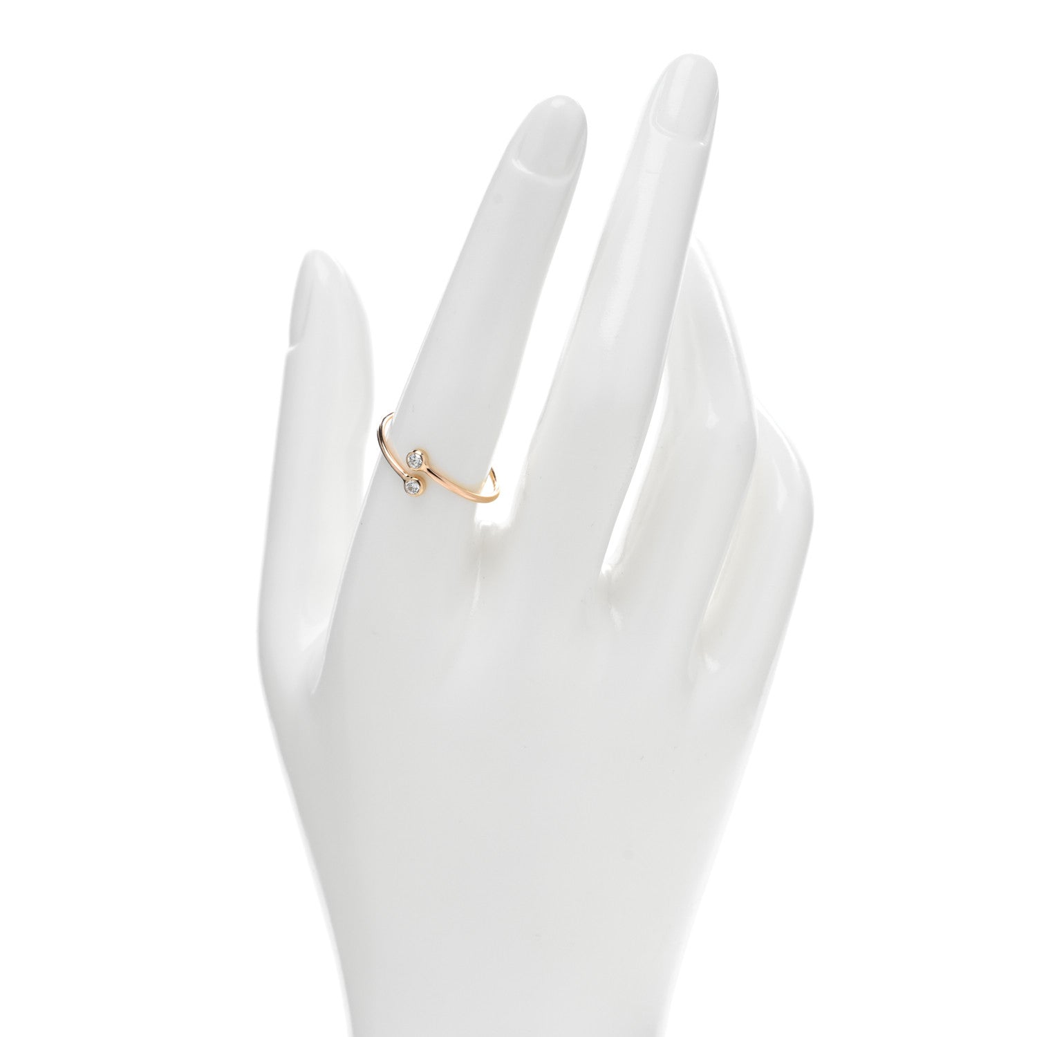 Tiffany 18K Rose Gold Diamond Elsa Peretti Hoop Ring 57 8 2 of 5