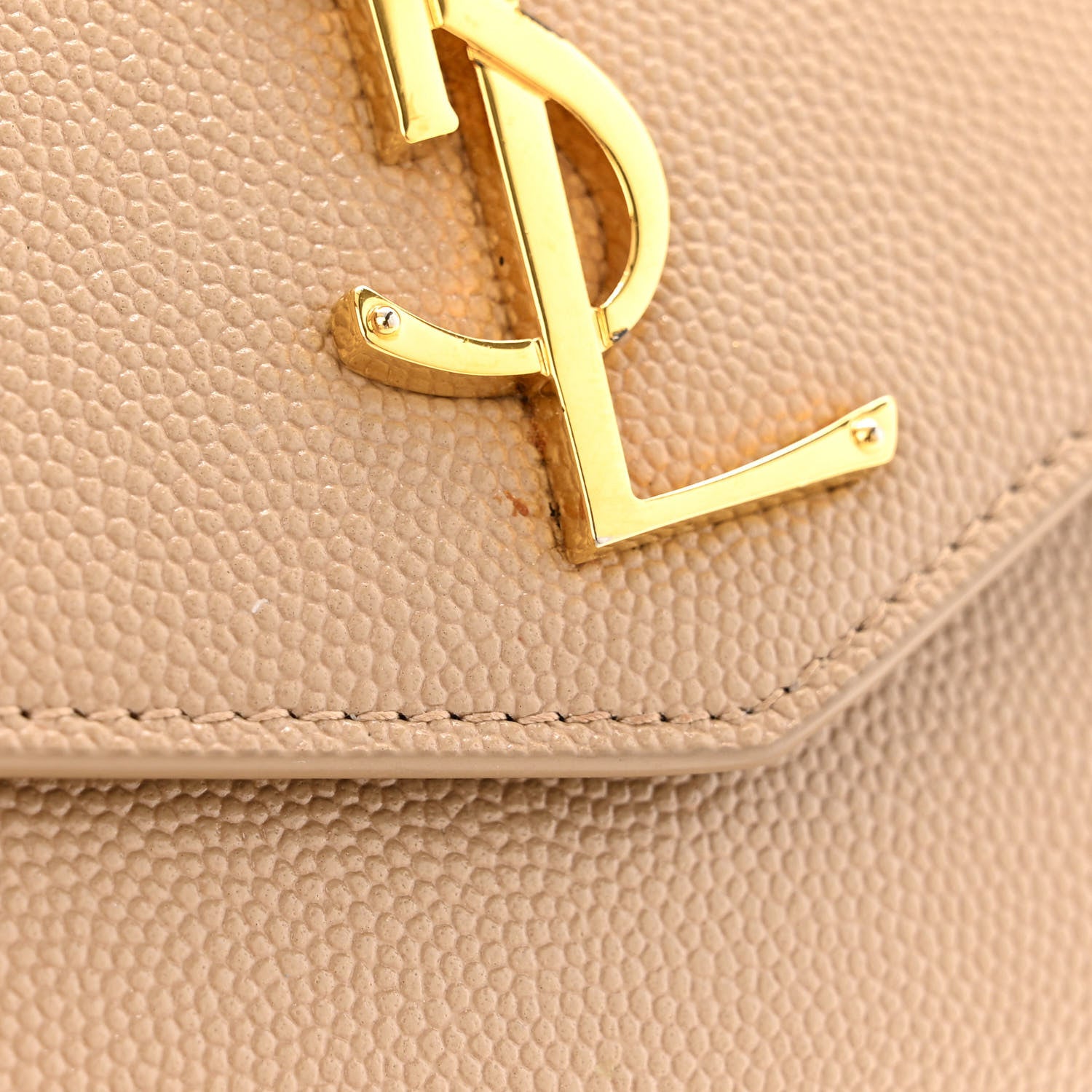 Saint Laurent Grain De Poudre Monogram Uptown Chain Wallet Dark Beige 15 of 16