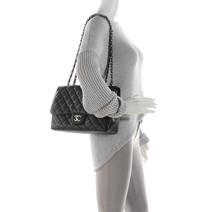 Chanel Caviar Quilted Jumbo Single Flap Black 2 of 8
