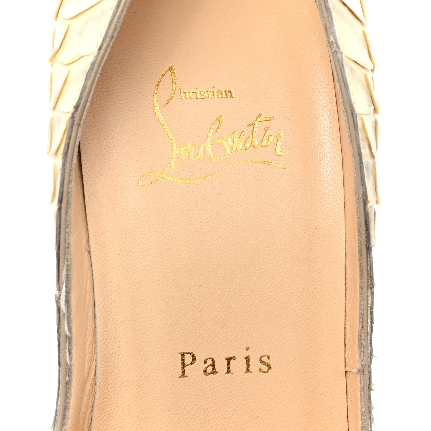 Christian Louboutin Python Lady Peep 150 Pumps 37.5 Beige 8 of 13