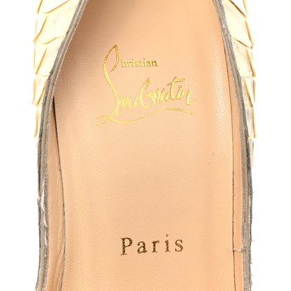 Christian Louboutin Python Lady Peep 150 Pumps 37.5 Beige 8 of 13