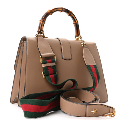 Gucci Moon Calfskin Web Large Dionysus Bamboo Top Handle Bag Camelia Bright Evergreen Hibiscus Red 3 of 10