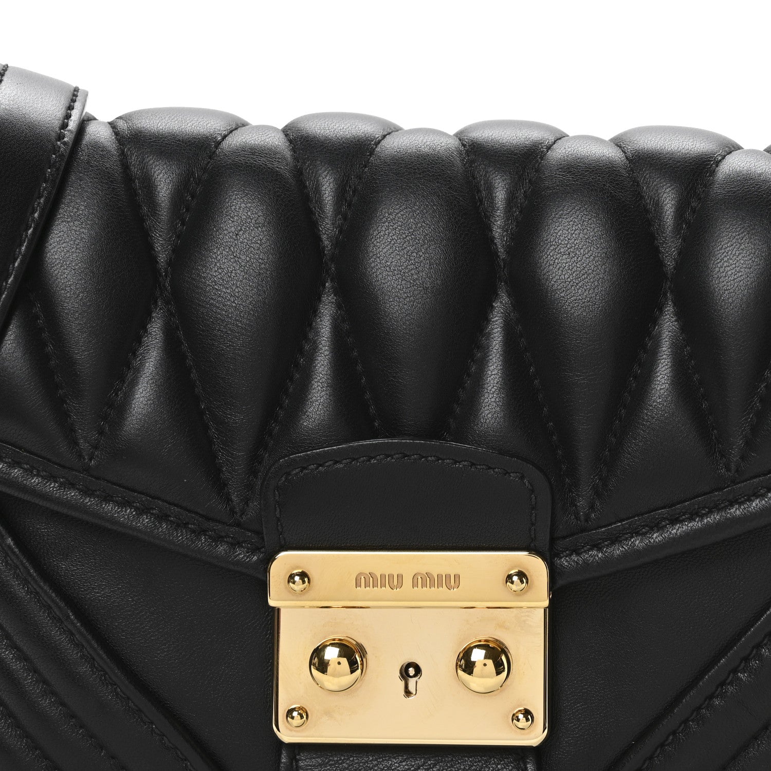 Miu Miu Nappa Matelasse Biker Shoulder Bag Black 9 of 11