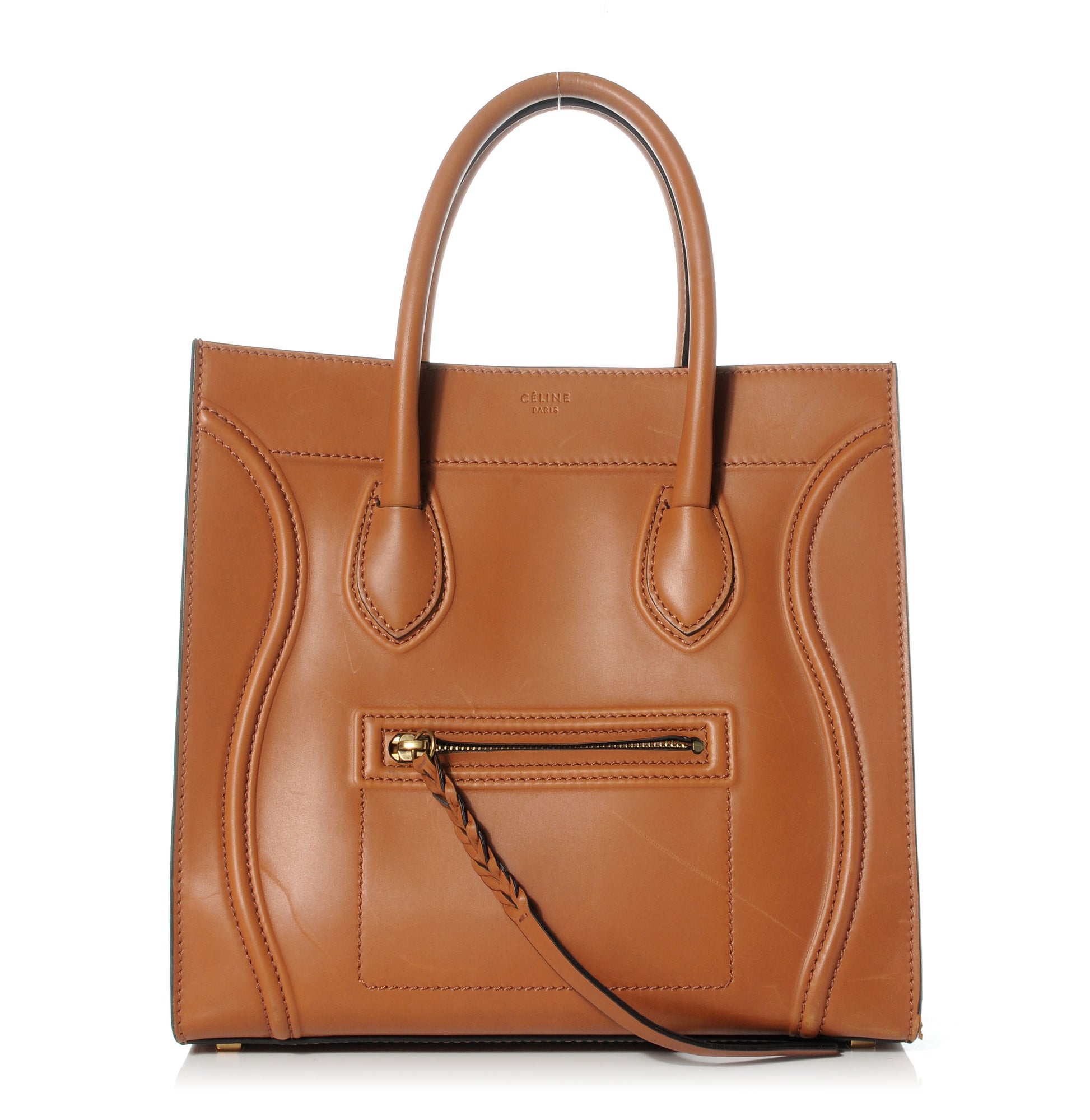 Celine Natural Calfskin Medium Phantom Luggage Tan 1 of 8