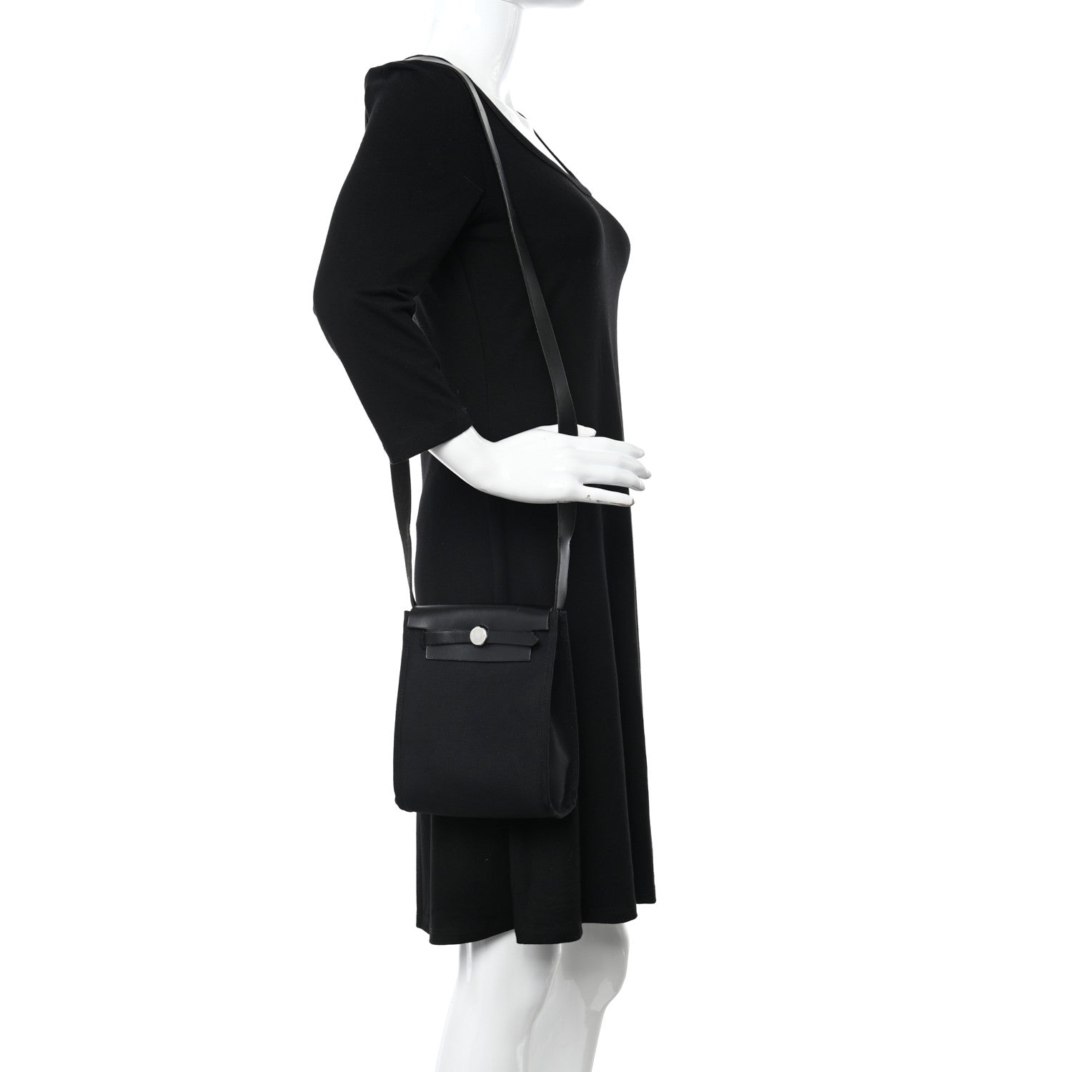 Hermes Toile Herbag TPM Black 2 of 12