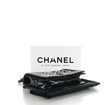 Chanel Patent Small Boy Reverso Flap Navy Blue 4 of 8