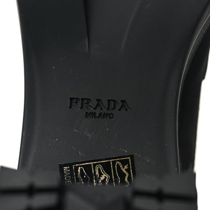 Prada Spazzolato Re-Nylon Metal Triangle Logo Lace Up 85mm Boots 37.5 Black 8 of 9